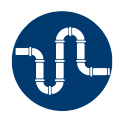 Pictogramme Débouchage colonne immeuble — icône service Aprime Fluides, débouchage canalisation