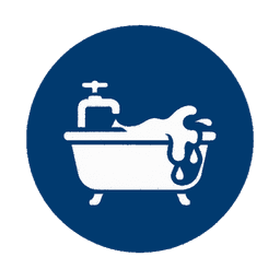 Pictogramme Débouchage Douche – Baignoire — icône service Aprime Fluides, débouchage canalisation