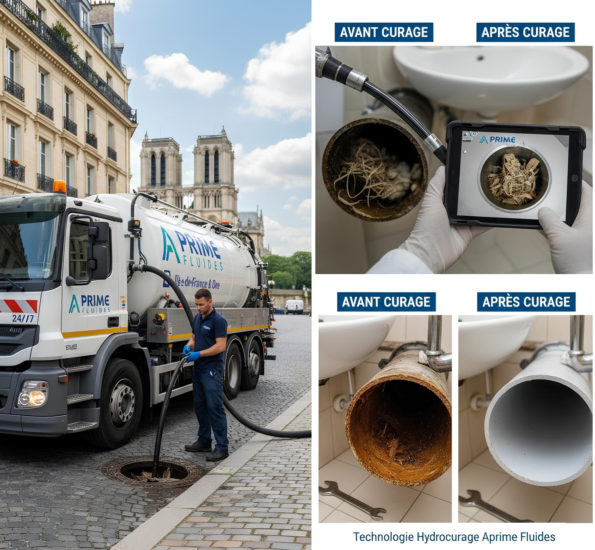 Canalisation tout à l'égout bouché