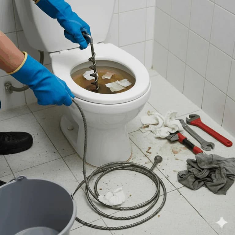 WC bouché à Saint-Gratien Les Raguenets — avant débouchage