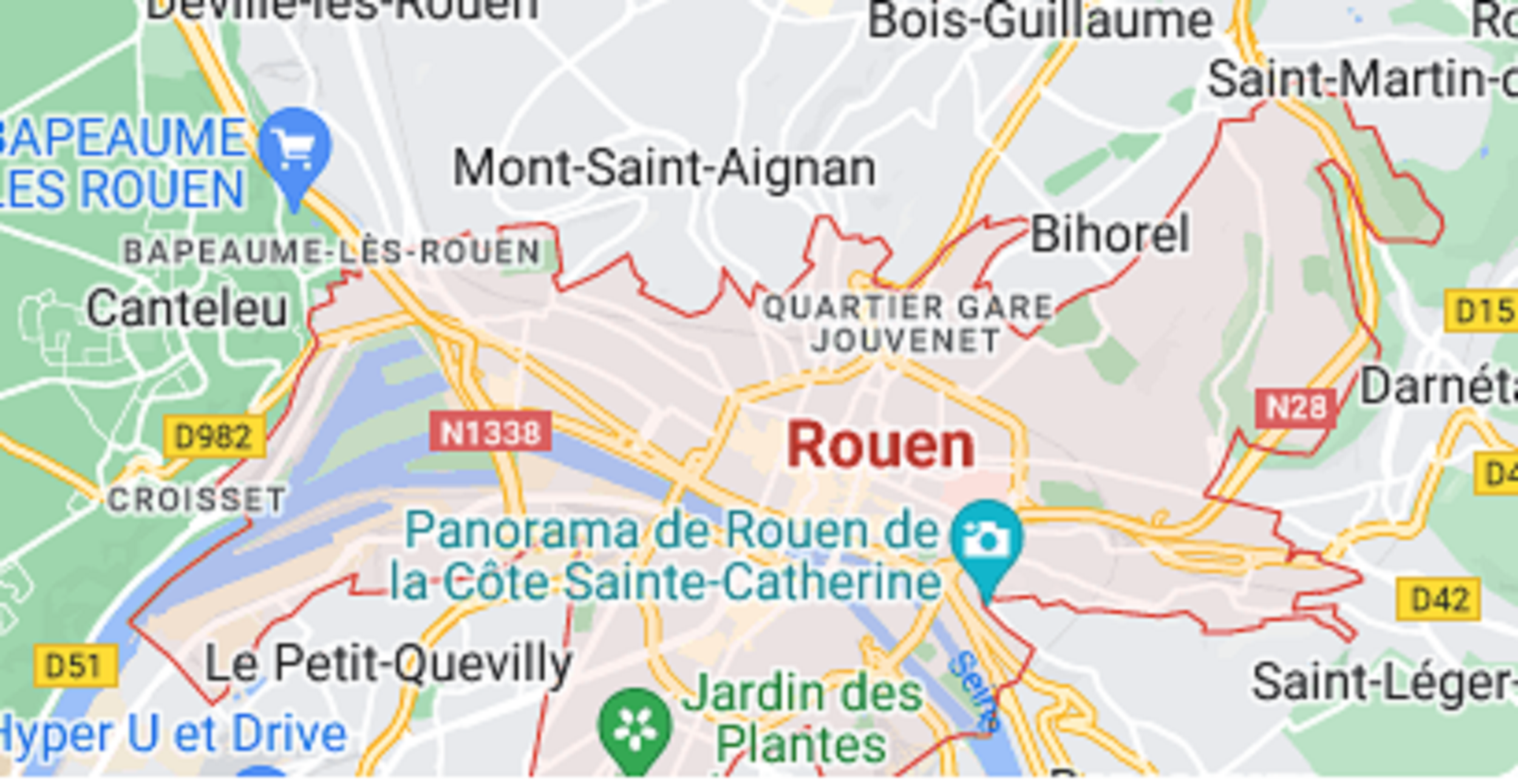 carte google maps Rouen