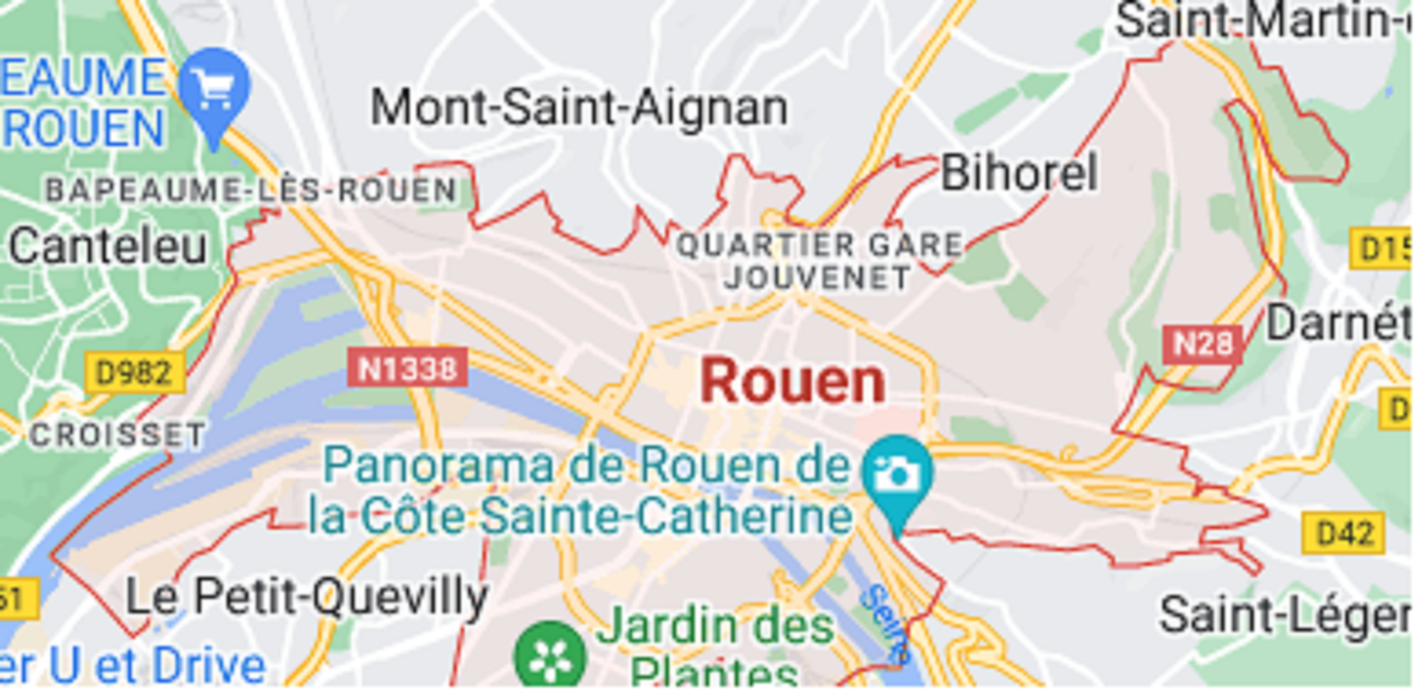 carte maps rouen
